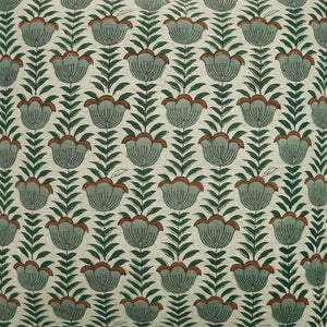 Unique Block Print Linen Blend Pillow Cover - Lotus-Blue Hand Home