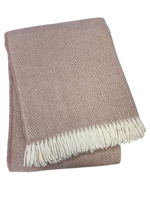 355 - Herringbone Plush Throw-Blue Hand Home
