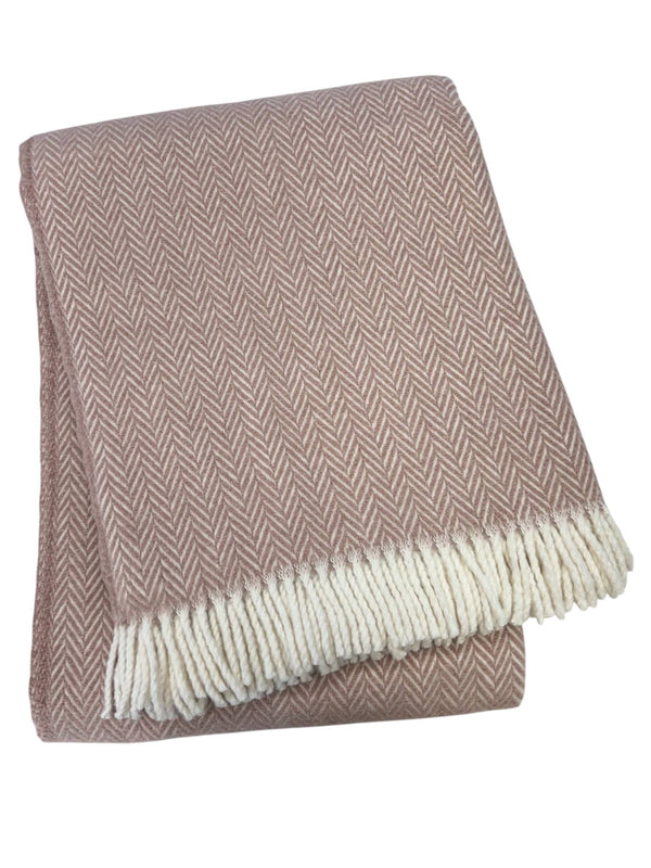 355 - Herringbone Plush Throw-Blue Hand Home