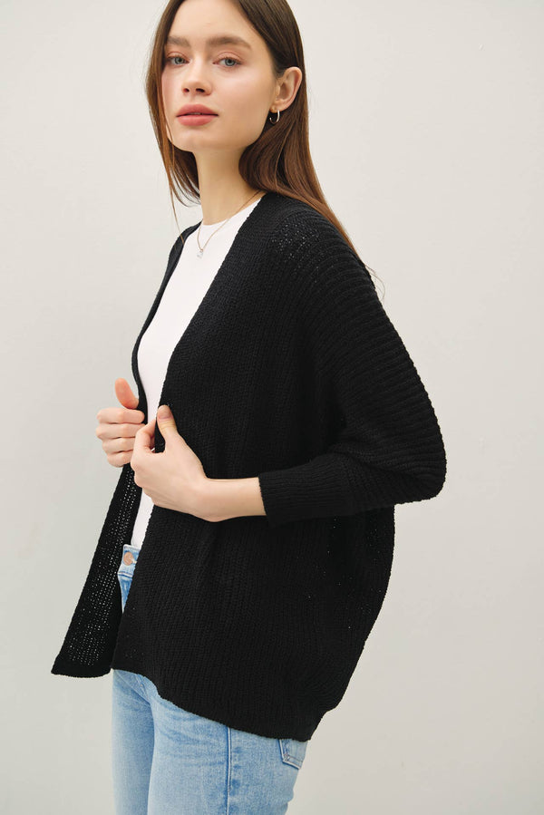 NEW COLOR- DOLMAN SLEEVE OPEN FRONT CARDIGAN-Blue Hand Home