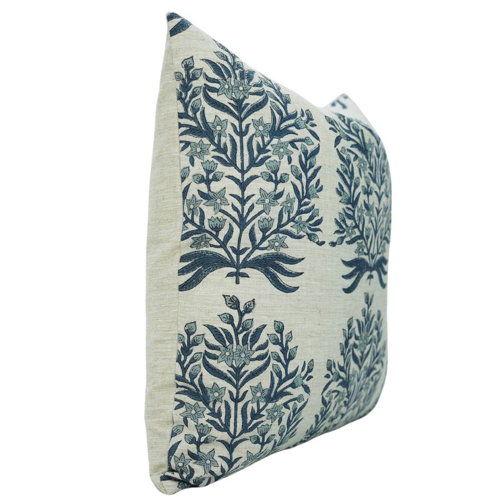 Home Decor Linen Blend Cushion Cover - Vrindavan-Blue Hand Home