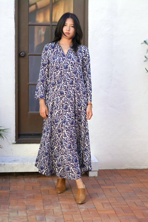Calypso Aurora Dress Navy-Blue Hand Home