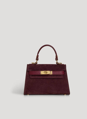 Genuine Suede Handbag With Adjustable Shoulder Strap