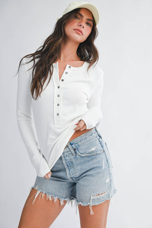 8630hk Henley Long Sleeve Top