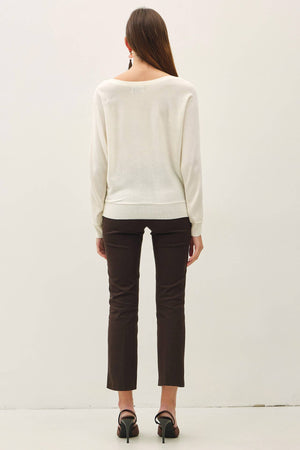 Dolman Sleeve Boat Neck Fine Sweater
