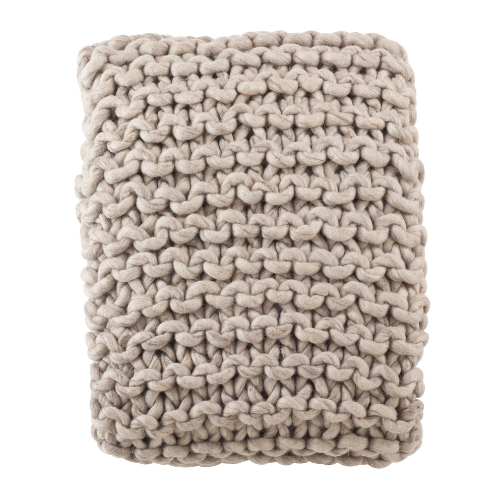 Chunky Knit Throw - Cable Knit Technique-Blue Hand Home