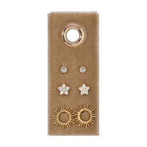 Flower Velvet Stud Gift Set-Blue Hand Home