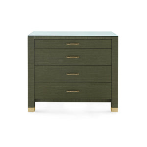 Camden Large 4-Drawer with Glass Top, Deep Olive