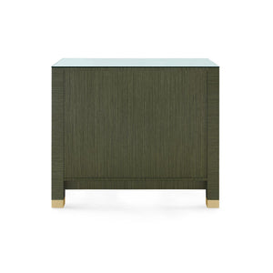Camden Large 4-Drawer with Glass Top, Deep Olive