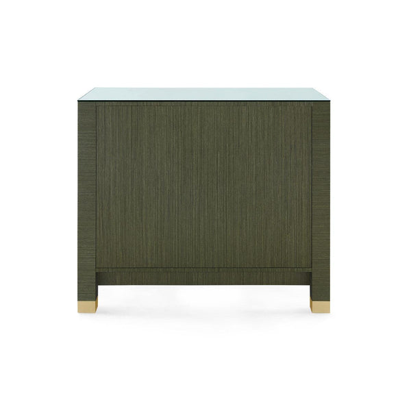 Camden Large 4-Drawer with Glass Top, Deep Olive