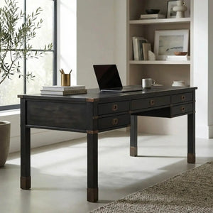 Campaign Partner Desk-Noir Furniture-Blue Hand Home