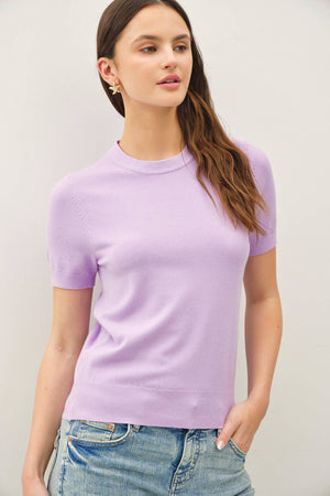 Basic Short Sleeve Sweater Top