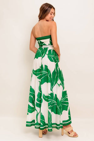 A printed woven ankle dress - ID22476-Blue Hand Home