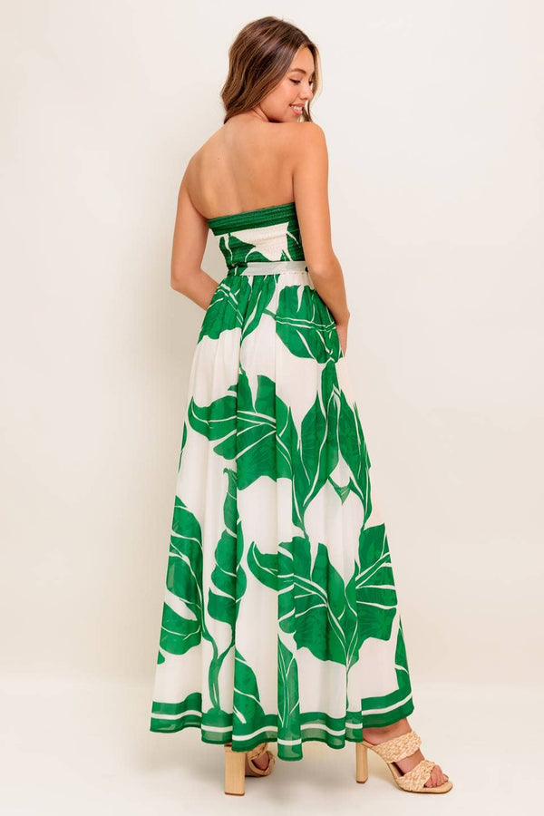 A printed woven ankle dress - ID22476-Blue Hand Home