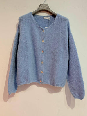 Kid mohair and wool vest 7535-Blue Hand Home