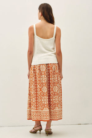 DRAPING PLEATS MAXI SKIRT-Blue Hand Home