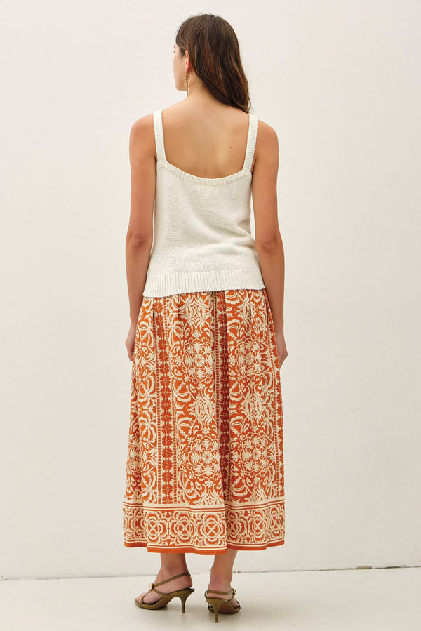DRAPING PLEATS MAXI SKIRT-Blue Hand Home