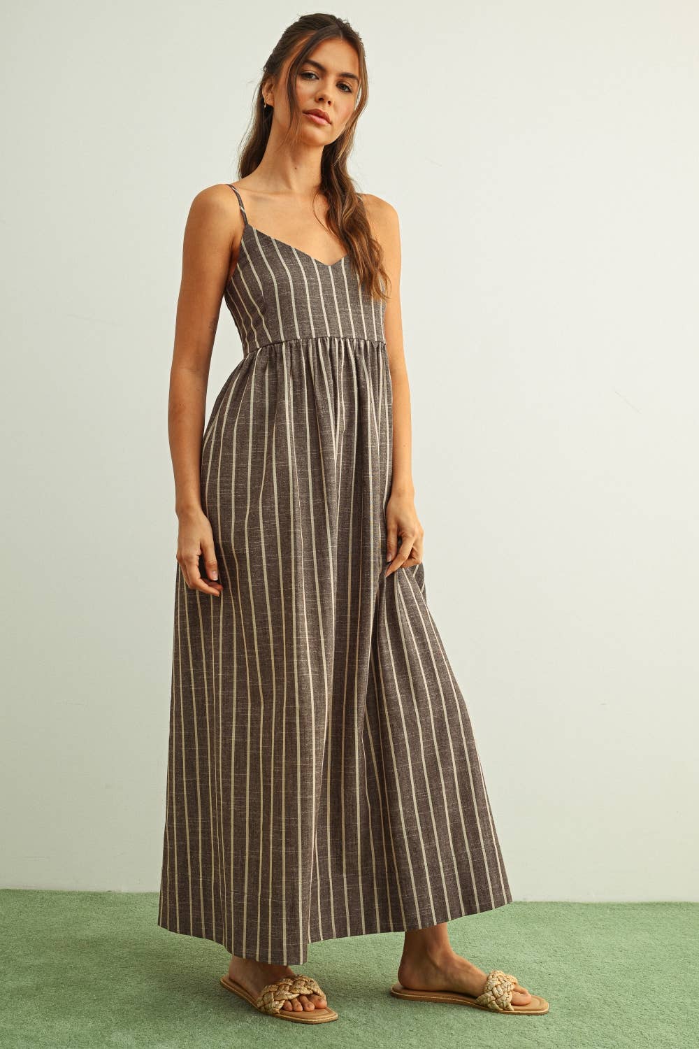 Random Striped Long Dress 新品 D4621 Stripe Pattern Long Dress | MIOU MUSE