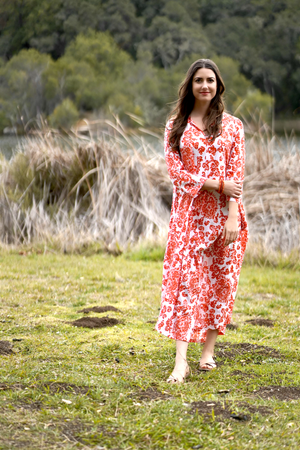 Calypso Dandelion Dress Red White