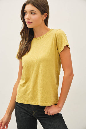 [NEW SHADE]GARMENT DYED COTTON SLUB TEE