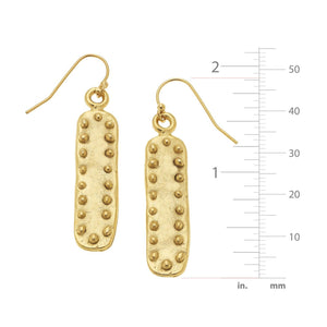 Gold Bar with Dots Earrings-Blue Hand Home