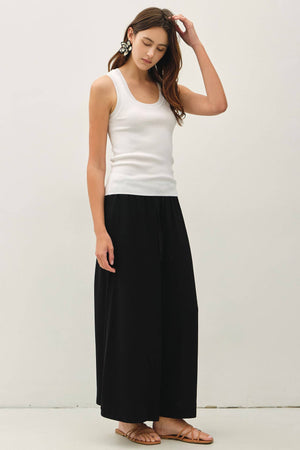 Linen Blend Cropped Palazzo Pants
