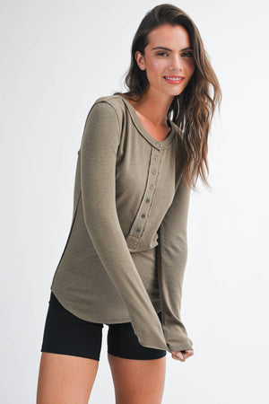 8630hk Henley Long Sleeve Top