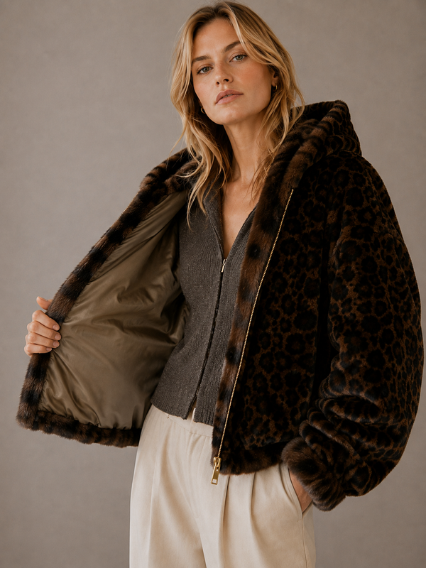 Oyster Bay Jacket — Hooded Faux Fur Zip Jacket