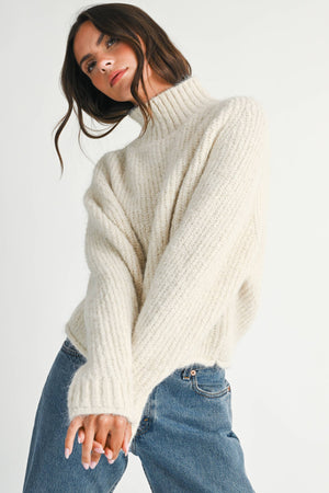 3483ik Soft Brushed Mock Neck Sweater