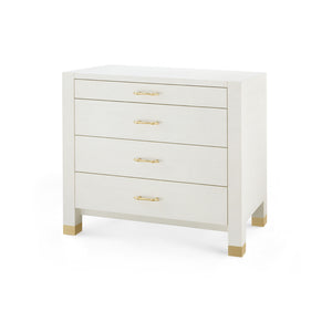 Camden Large 4-Drawer with Glass Top, Sand White