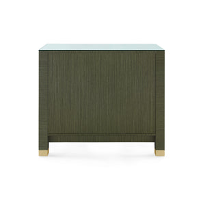 Camden Large 4-Drawer with Glass Top, Deep Olive
