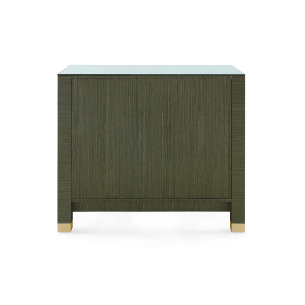 Camden Large 4-Drawer with Glass Top, Deep Olive