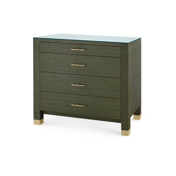 Camden Large 4-Drawer with Glass Top, Sand White