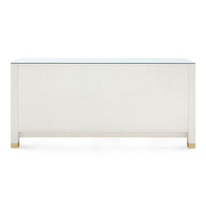 Camden Extra Large 8-Drawer with Glass Top, Sand White
