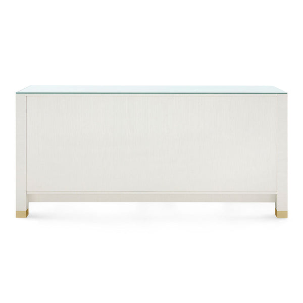 Camden Extra Large 8-Drawer with Glass Top, Sand White