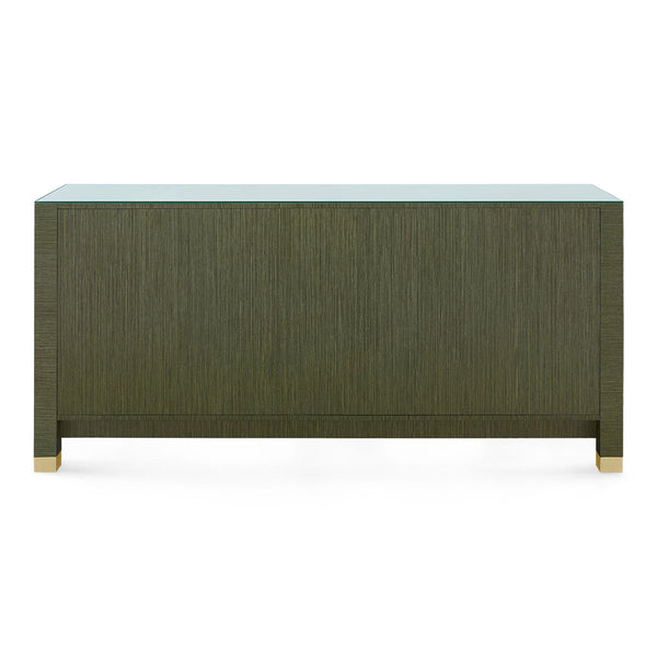 Camden Extra Large 8-Drawer with Glass Top, Deep Olive