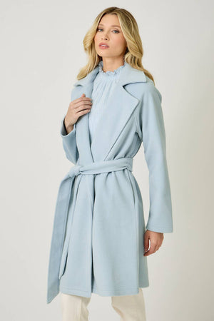 60745 Lapel Collar Robe Coat-Blue Hand Home
