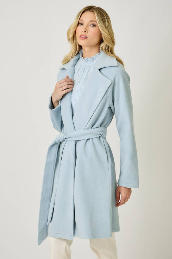 60745 Lapel Collar Robe Coat-Blue Hand Home
