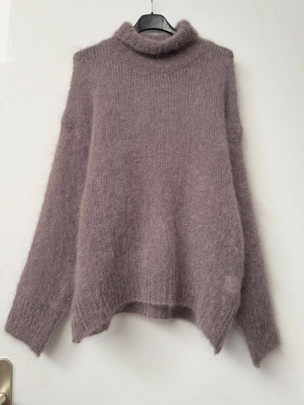 80% kid mohair sweater 3026: Gris foncé-Blue Hand Home