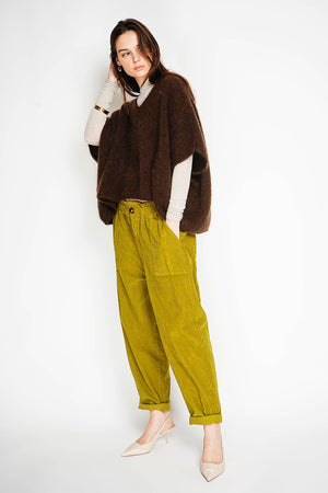 Mohair poncho sweater 7627: Pale pink-Blue Hand Home