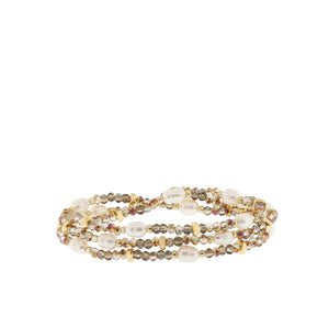 Crystal beaded pearl wrap bracelet-Blue Hand Home