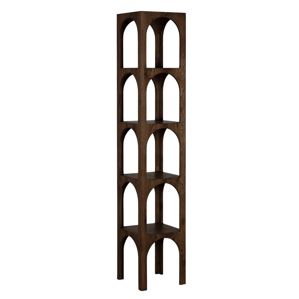 Charlotte Bookcase, small, RO, Whiskey - 13x13x70-Blue Hand Home