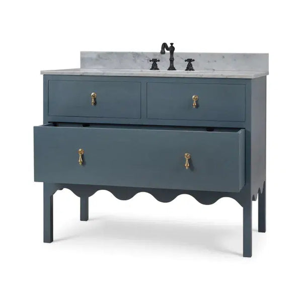 Chloe Single Vanity w/ Sink & Marble Top-Blue Hand Home