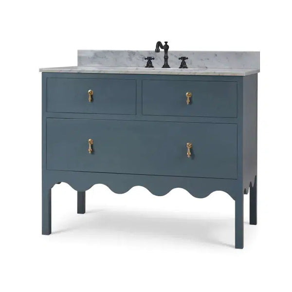 Chloe Single Vanity w/ Sink & Marble Top-Blue Hand Home