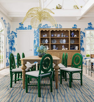 Chloe Rectangular Dining Table 85''-Blue Hand Home