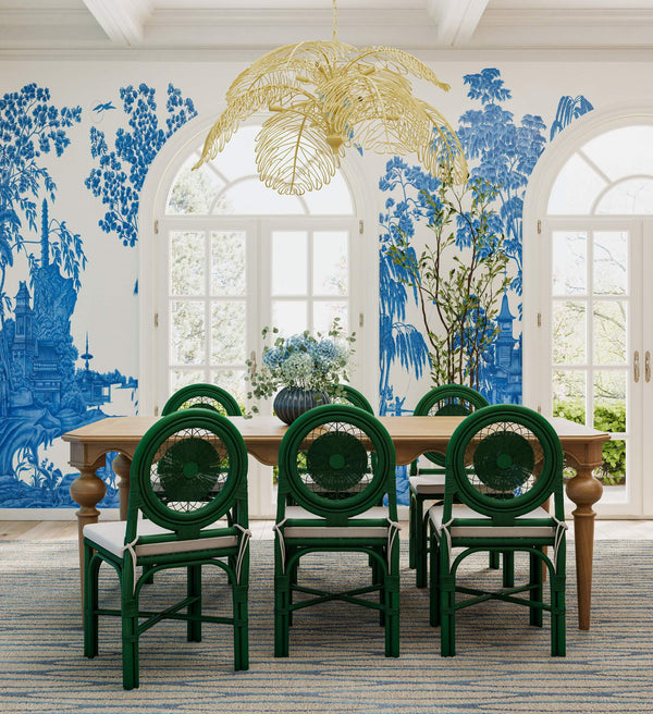 Chloe Rectangular Dining Table 85''-Blue Hand Home