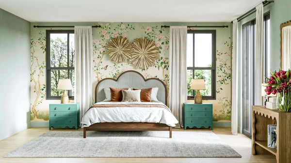 Chloe Upholstered Bed King-Blue Hand Home