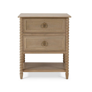 Cholet 2 Drawer Bedside Table w/ Shelf-Blue Hand Home