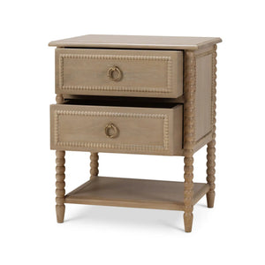 Cholet 2 Drawer Bedside Table w/ Shelf-Blue Hand Home