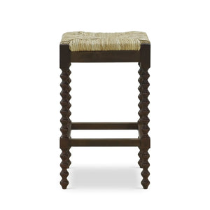 Cholet Counter Stool w/ Rush Seat-Blue Hand Home